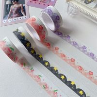 1Pc Color Pixel Love Cherry Decoration Tape Cute Colorful Washi Masking Tape Creative Scrapbooking Stationary School Supplie TV Remote Controllers