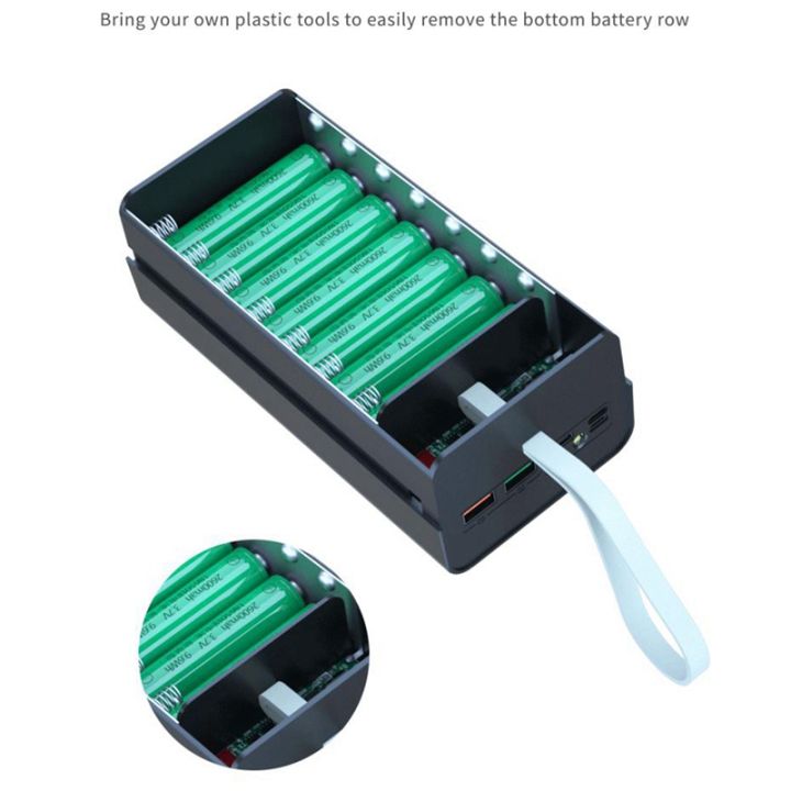 2pcs-21x18650-battery-case-welding-free-case-t21-with-light-18650-battery-charge-box-detachable-diy-shell