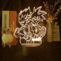 LED Night Light อะนิเมะ Super Saiyan Son Goku Vegeta 3d Mini Touch Night โคมไฟตั้งโต๊ะของเล่นสำหรับเด็ก Xmas Gift