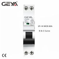 GEYA GYM9N 1P + N MCB 10A 6A 16A 20A 25A 32A 40A 220V Curve B Curve C เบรกเกอร์ขนาดเล็ก6KA DPNA