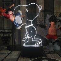 ♦⊕  3 d night light on a little snoopy cartoon surrounding bedroom place children festival gifts remote control 16 desk
