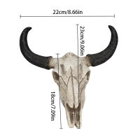 ศิลปะประติมากรรมโครงกระดูก Cowhorn แขวนผนังเรซิ่น Longhorn วัวหัวกะโหลก3D สัตว์สัตว์ป่าแตรประติมากรรม