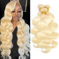 613 Bundles Blonde Hair Extension Brazilian Hair Weave Bundles Virgin Human Hair Bundles Body Wave Bundles 1/3/4 PCS Wig  Hair Extensions  Pads