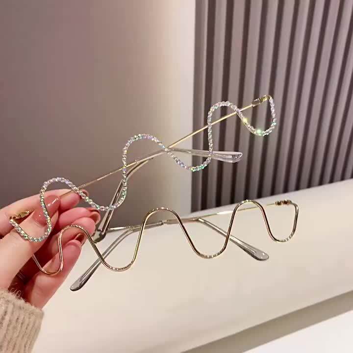 DiamondEncrusted Glasses Frame 2023 New glasses ins Wave Trendy Unique
