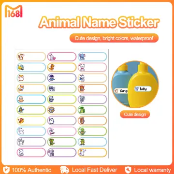 120Pcs Name Stickers Customized Sticker Variety Cartoons Waterproof Personalized  Labels Children Stationery Tags