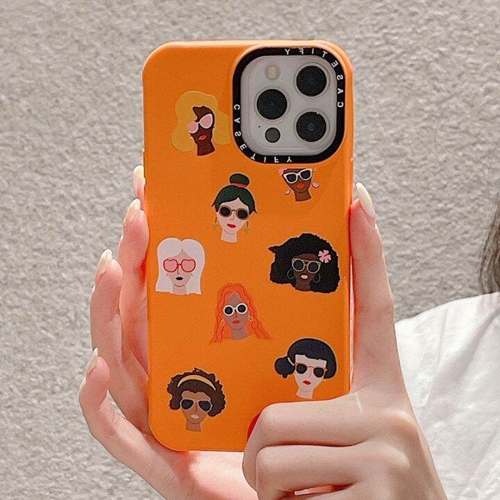 เคสโทรศัพท์มือถือ-ซิลิโคนนิ่ม-กันกระแทก-ลายฉลากแสตมป์เด็กผู้หญิง-สําหรับ-iphone-14-13-12-max-xr-xs-7-8