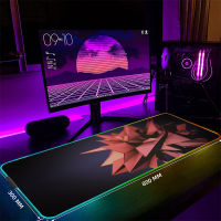 เรขาคณิตขนาดใหญ่ RGB Gamer M Ousepad แผ่นรองเม้าส์เล่นเกม Mousepads LED แป้นพิมพ์เสื่อส่องสว่างโต๊ะแผ่นแผ่นรองเมาส์สำหรับ PC