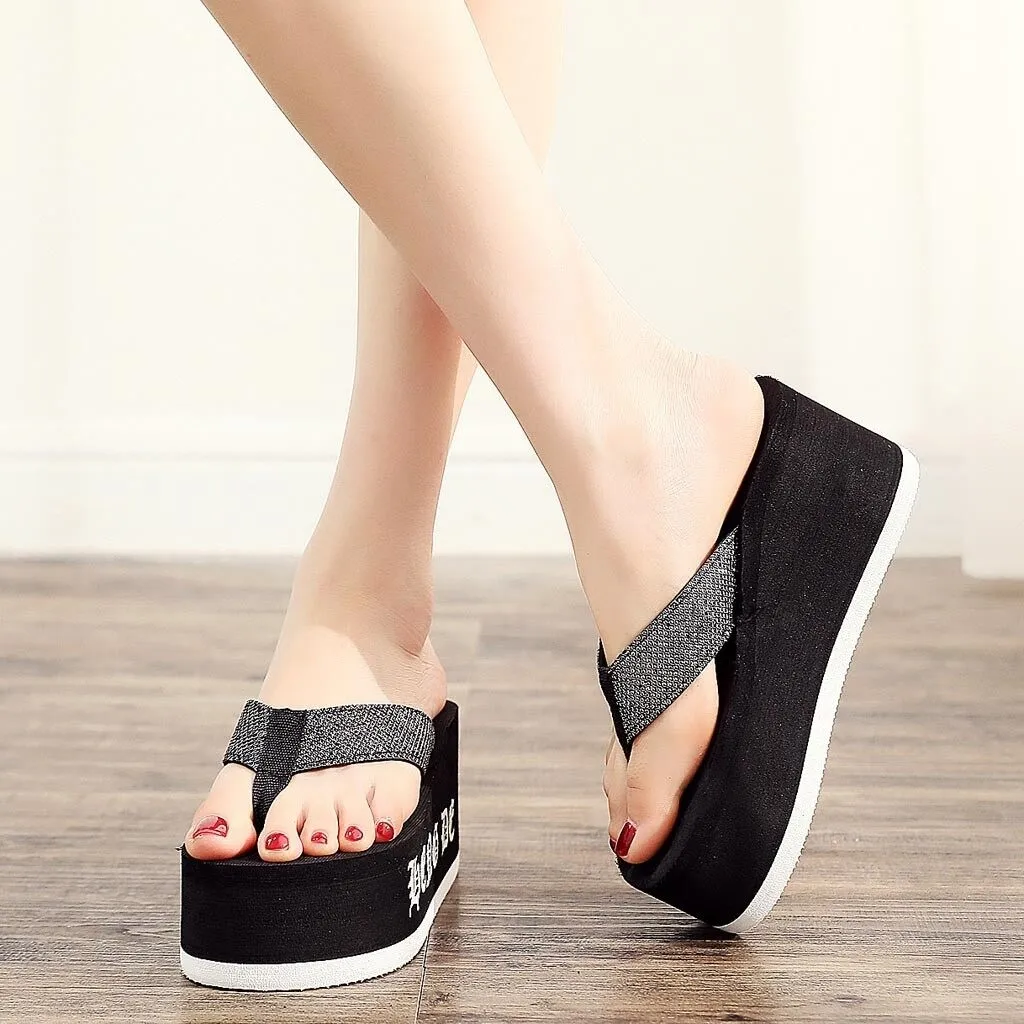 wedge flip flop sandals