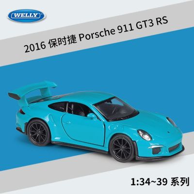 โมเดลรถโลหะผสมรถ1:36 GT3พอร์ช911 RS แบบ Hiasan Mobil ของขวัญของสะสมของเล่นโมเดลหล่อขึ้นรูป