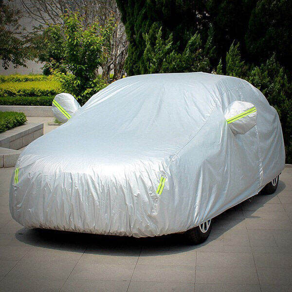 ผ้าคลุมรถยนต์-กัน-uv-car-cover-ใช้คลุมรถเก๋ง-รถกระบะ-กันแดด-กันฝุ่น-กันน้ำ-เพิ่มแถบสะท้อนแสง