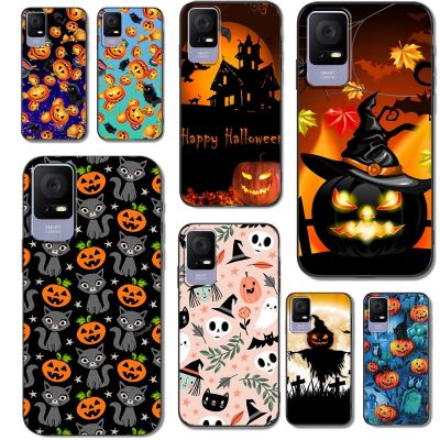 Case For TCL 408 Case Back Phone Cover Protective Soft Silicone Black Tpu Halloween Cute Funda