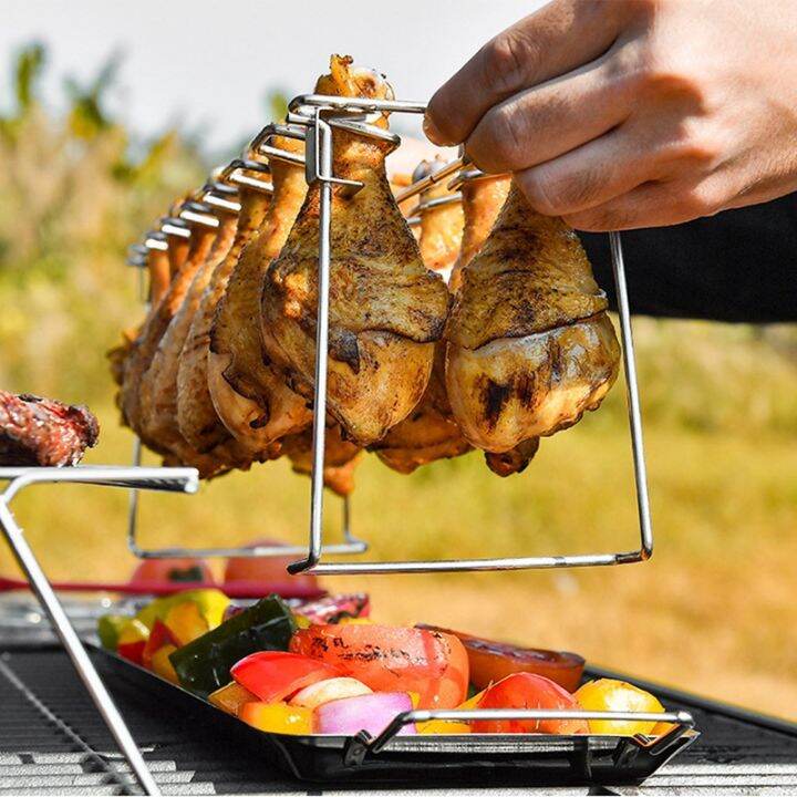 chicken-leg-wing-grill-rack-oven-roaster-stand-bbq-chicken-drumsticks-holder-2pcs