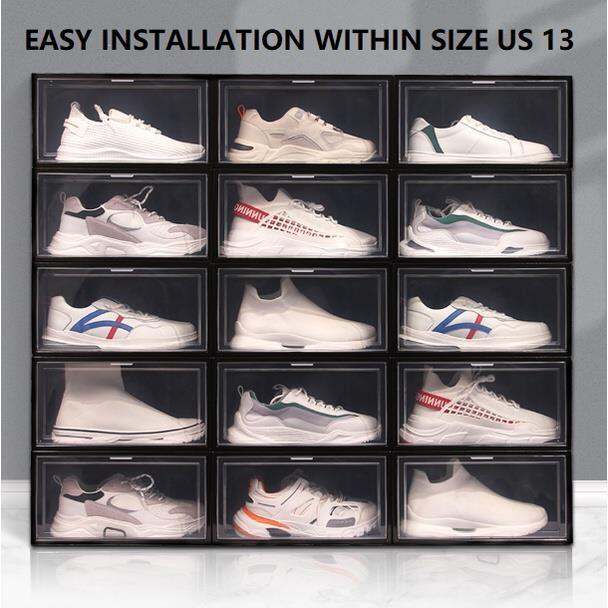 COD Extra Large Flip open Foldable Stackable AJ Shoe Box New Shoe Rack