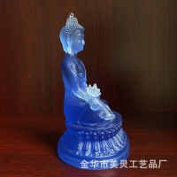 （HOT) Tantric Buddha Medicine Buddha Buddha Buddha Buddha Home Temple Water Glass Resin Craft Decoration Blue Tastal Buddha Factory Direct Supply