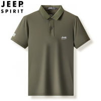 JEEP SPIRIT เสื้อโปโลผู้ชายแขนสั้นยางยืด Polo เสื้อยืดเสื้อบางแขนสั้นใหม่เสื้อโปโลผู้ชาย