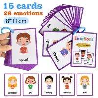 【LZ】 15 Cards My Emotion Feeling English Learning Words Flash Cards kids Educational learn Toys for Children Enlightenment Card