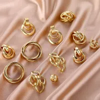 【YF】 Iparam brincos de gota liga cor ouro para mulheres exagero casamento simples moda jóias tendência acessórios