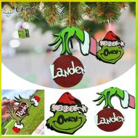 VHGG Funny Christmas Hanging Ornaments Wooden Year Grinch Name Pendant Tag Xmas Wood Christmas Decoration Party