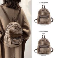 Small bag women 2023 new all-match personality retro simple woolen niche design mini backpack 【BYUE】