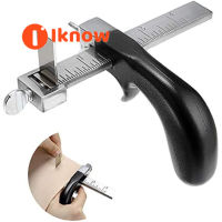 I Know Leather Cutting Tool เครื่องตัดสายหนังพร้อมที่จับอลูมิเนียม,Leather Strip Belt Cutter Hand Leather Craft Tool With Accessory - Stainless Steel Gauge Leather Cutter Tool For DIY Leathercraft