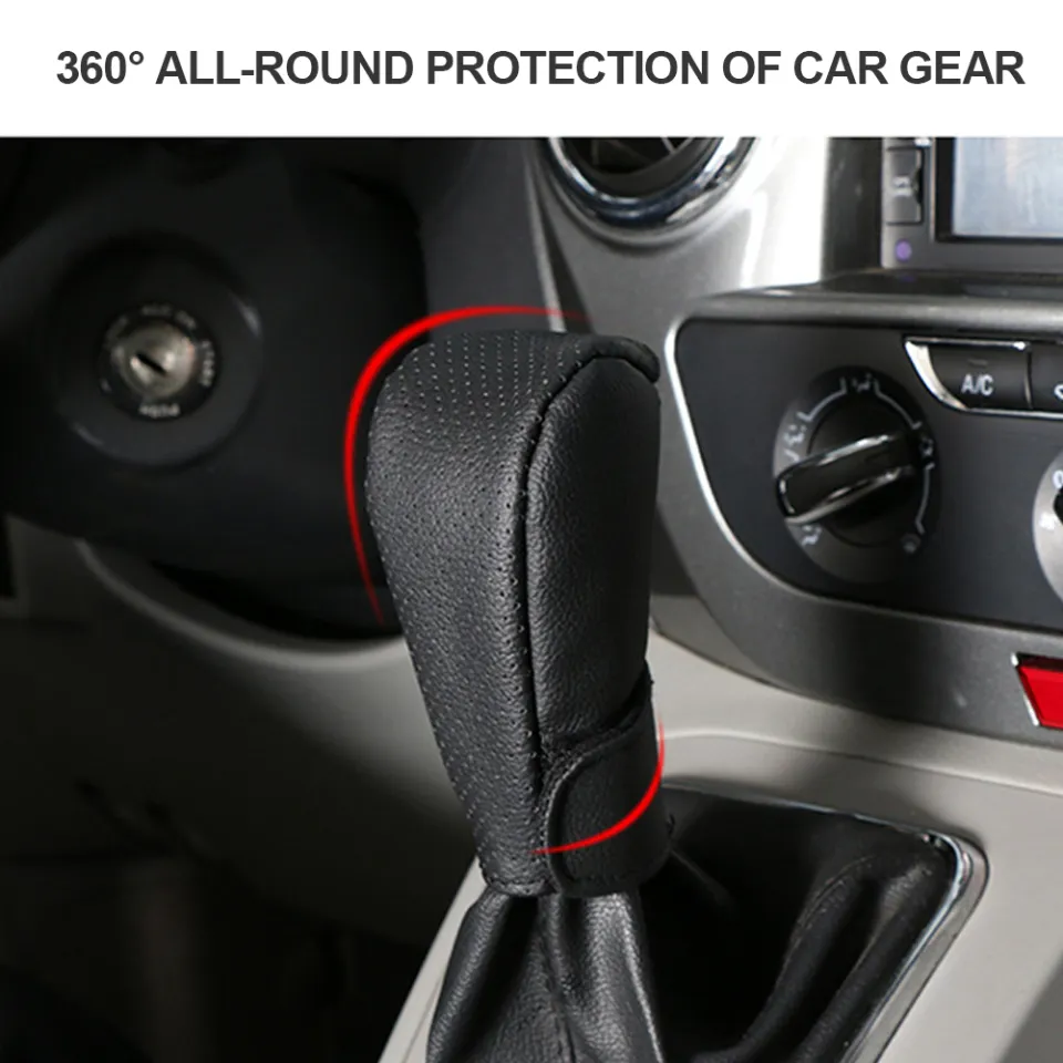 Car Gear Shift Knob Cover PU Leather Car Handbrake Non-slip Universal  Protector