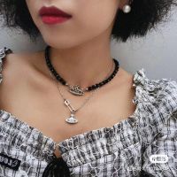 Westwood Vivian Necklace for Women Saturn Planet Pearl Brooch Vivian Versatile Style Light Luxury Necklace Clavicle Chain