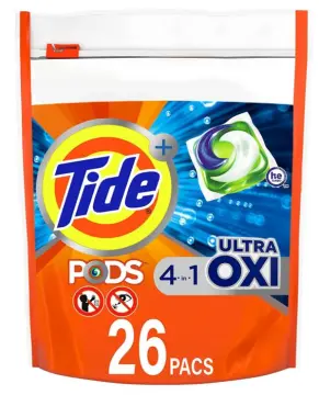 Tide Pods with Ultra Oxi HE Laundry Detergent Pods, 104 Count