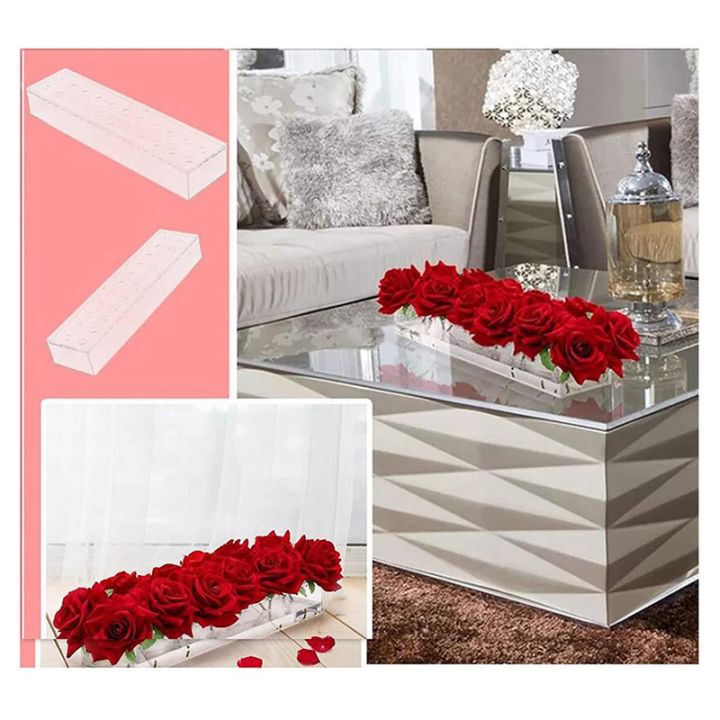 2pcs-acrylic-rectangle-flower-vase-long-flower-container-planter-pot-decorative-vase-for-office-table-centerpiece