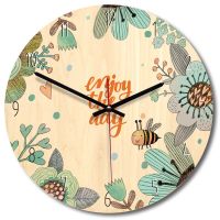 Log Nordic wall clock Childrens bedroom creative mute clock