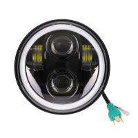 5.75 ไฟหน้า LED นิ้วแหวนเฮโลสีขาว DRL Angel Eye สำหรับ Harley Sportster Touring - ร่อนมาก Dyna Sportster 5 3/4 "daymarker