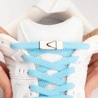 【LZ】✎✜  1 Par Elastic Shoelaces Sem Laços Flat Shoe Laces Metal Press Lock Para Homens E Mulheres Casual Shoe Acessórios Lazy Shoelace