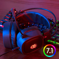 Gaming Headset 7.1เสมือนจริง3.5มิลลิเมตรสายชุดหูฟัง RGB แสงเกมหูฟังเสียงยกเลิกพร้อมไมโครโฟนสำหรับแล็ปท็อป PS4 Gamer