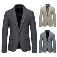 ZZOOI 2021 Mens Blazers Solid Color Suit Top Casual Suit Jacket Streetwear Business British Style Single Button Suit Coat Ropa Hombre