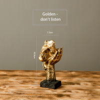 Silence Is Gold Thinker Statue Abstract Figure Resin Sculpture Trinket Office Decoration Statue Home Sculpture Festival Gifts