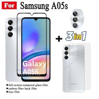 อุปกรณ์ป้องกันหน้าจอ A05S Samsung Galaxy 3in 1กระจกนิรภัยป้องกันเต็มพื้นที่สำหรับ Samsung A05 S A 05 S แก้วป้องกันโทรศัพท์แบบฟิล์มเลนส์กล้องถ่ายรูป