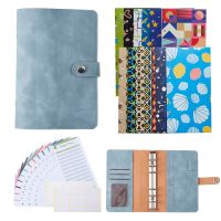 A6 PU Leather Notebook Binder Budget Planner Organizer Binder Cover Envelope Pockets and Expense Budget Sheet