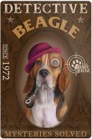 Detective Beagle Metal Tin Sign ปริศนา, โปสเตอร์พิมพ์ย้อนยุคบาร์ร้านอาหารคาเฟ่ตกแต่งผนังป้ายโลหะ Plaque 20 * 30 ซม