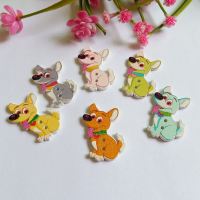 50Pcs/lot dog buttons Fashion Bulk Mixed Wooden Button Craft Accessories Decorative Buttons Handmade Scrapbook Haberdashery