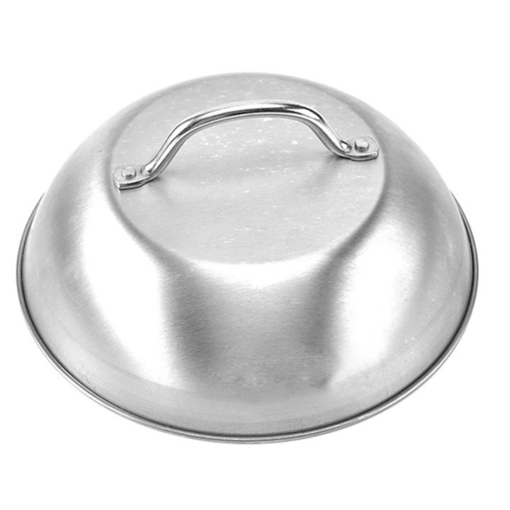 stainless-steel-steak-cover-thicken-western-restaurant-western-food-cover-hand-handle-steak-cover-hemispherical-cover