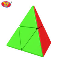 Toptoy YJ ลูกบาศก์มายากล2X2ของเล่นเพื่อการศึกษาลูกบาศก์ปริศนาสามเหลี่ยมสีทึบเรียบ