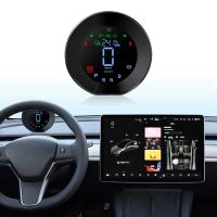 For Model 3 Model Y Car Multifunction Steering Wheel HUD HD LCD Display Instrument Multimedia OBD