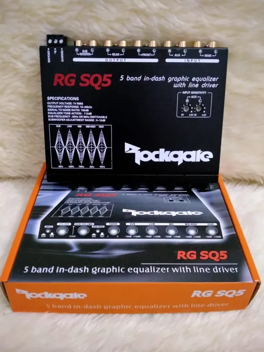 Preamp Parametric Equalizer Car Mobil Rockgate RGSQ5 5 Band indash