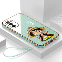 เคส Moto G52 Case Cartoon Luffy เคสหรูหรา 6D ชุบซิลิโคนอ่อนนุ่มกรอบสี่เหลี่ยม Shiny Bling ฝาหลัง