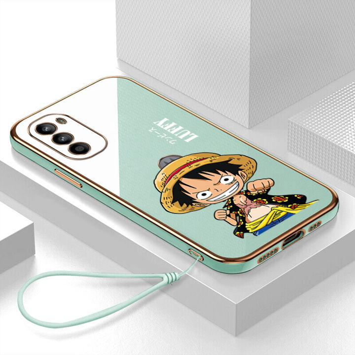 เคส-moto-g52-case-luffy-ลักชัวรี่-6d-ซอฟท์ซิลิโคนกรอบสี่เหลี่ยมชายนี่ฟูลแบ็คปก