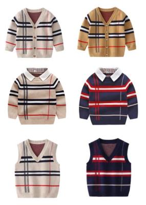 Boys Cardigan Kids Coat 2-6Y New 2022 Baby Boys Girl Clothes Cute Stripe Cotton Knitting Fashion Children 3 color Sweater