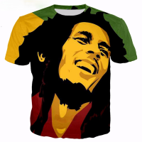 2023ฤดูร้อนใหม่แฟชั่น hip hop เสื้อยืด reggae originator BOB Marley 3D พิมพ์ผู้ชายผู้หญิง Casual O-คอขนาดใหญ่. เสื้อยืดตัวบน