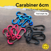 A067 คาราไบเนอร์ อลูมิเนียม ขนาด 6 cm. ตัว D คาราบิเนอร์ #carabiner