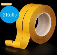 ♛✆ 2PCS High Temperature Resistance PET Double Sided Tape No Trace Transparent Heat Resistant Strong Double-Sided Adhesive Tape 50M