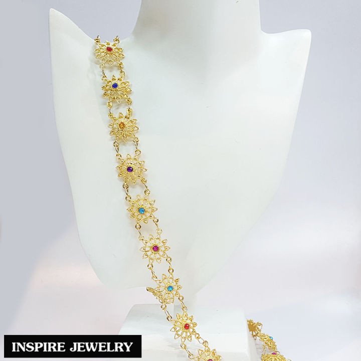 inspire-jewelry-สร้อยสังวาลย์-แบบโบราณ-สีทอง-สวยงาม-สำหรับชุดไทย