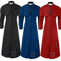 ยุคกลาง Clergy ผู้ชาย Cassock นักบวชเครื่องแต่งกายโรมันคาทอลิกคริสตจักร Soutane สมเด็จพระสันตะปาปาศิษยาภิบาลพ่อมิชชันนารีเสื้อคลุมชุดชาย